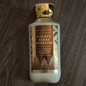 Bath & Body Works Golden Berry Mistletoe Body Lotion - Gold and Cream